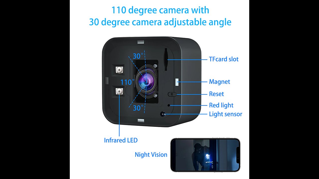 Wide Angle Wifi Cell Phone Charger Cam