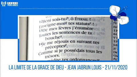 RTA - Jean-Jabrun LOUIS - La limite de la grâce de Dieu