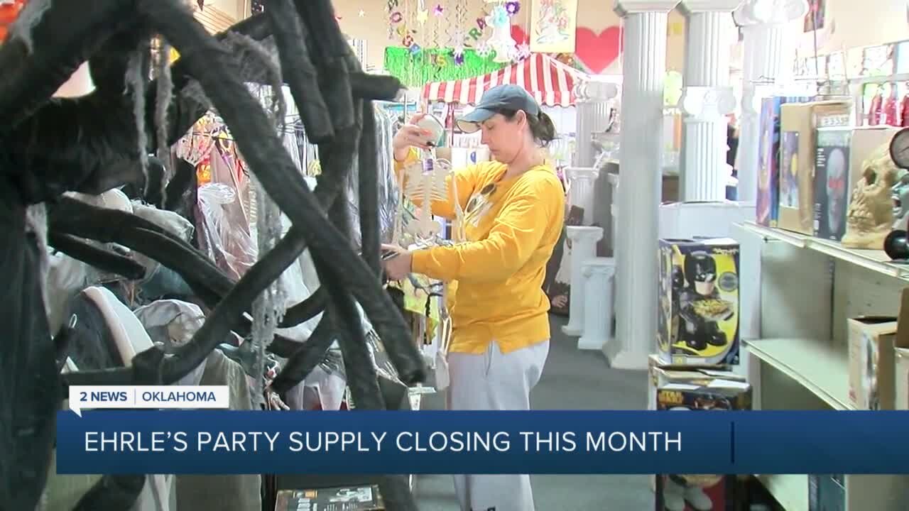 Ehrle's Party Supply Closing This Month