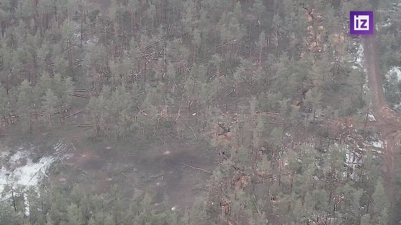 The work of the BMPT "Terminator" on the trenches of the Ukrainian military near Kremennaya.