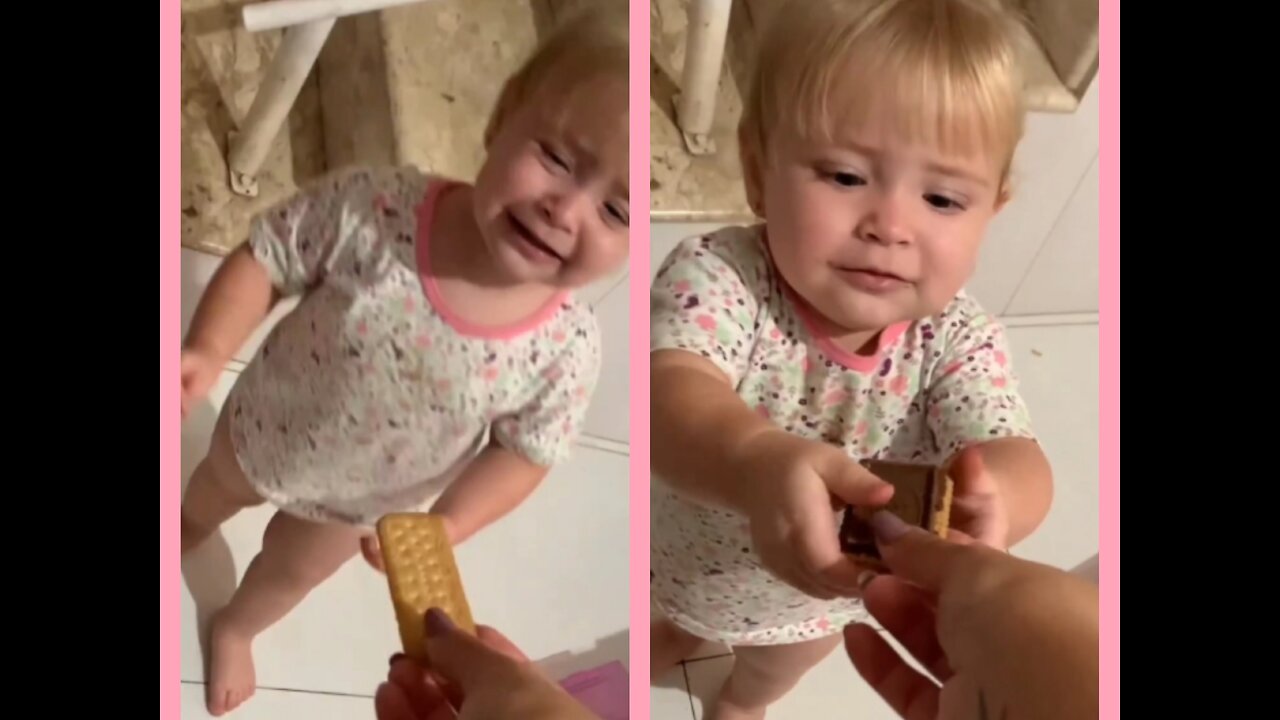 When cute baby tries to get the cookie by trick|| funny baby || beautiful baby