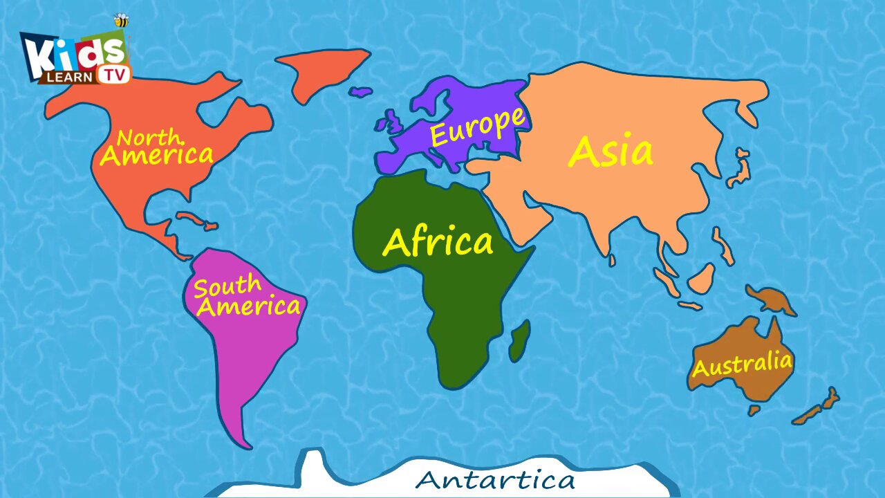 7 Continents of the World - Learn the continents video for kids