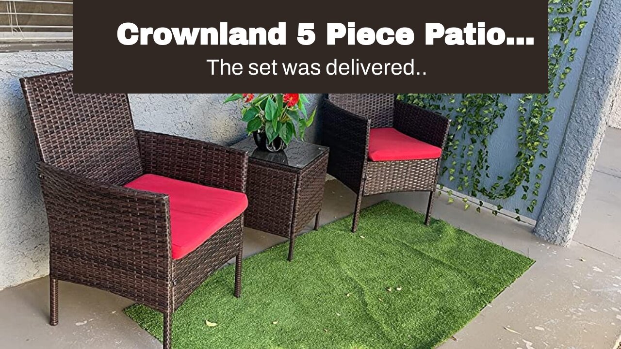 Crownland 5 Piece Patio Dining Set, 4 Stackable Metal Chairs and Square Outdoor Dining Table wi...