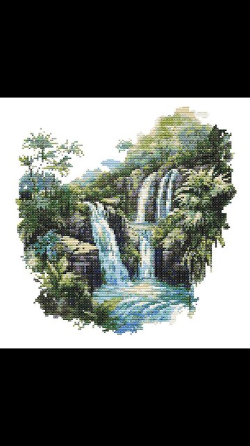 TROPICAL WATERFALL Cross Stitch Pattern by Welovit | welovit.net | #welovit