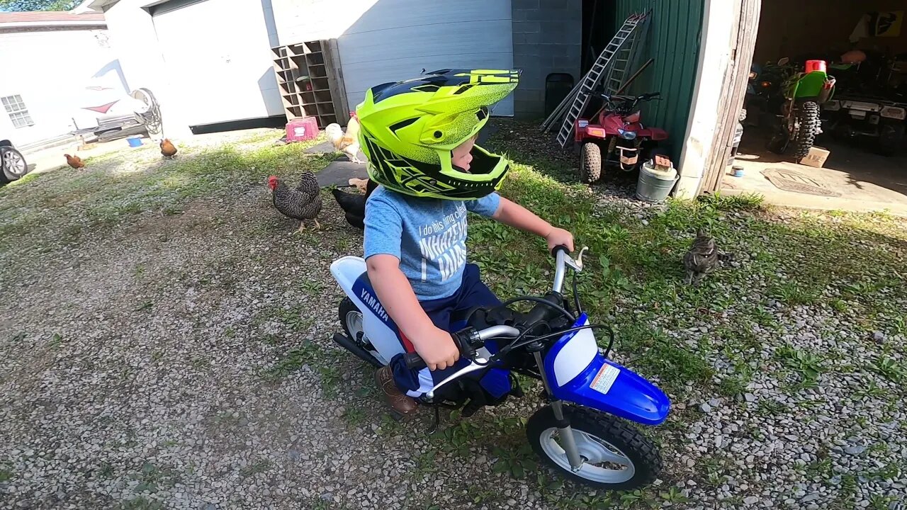 Weston riding his Yamaha PW50 in the fresh-cut hayfield! (Future Star Of Channel?)