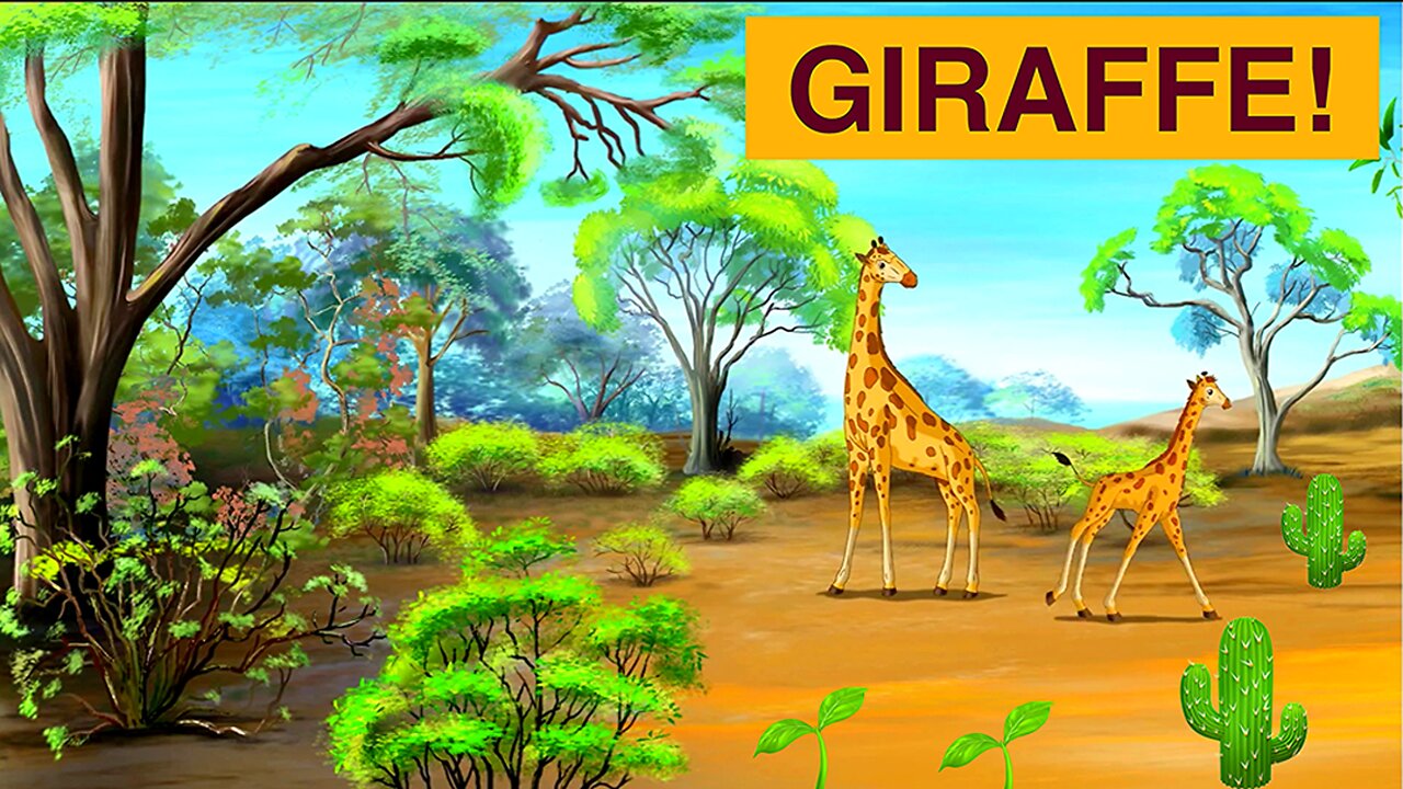 Giraffe Cartoon - Animal Cartoon - Kids Learning Cartoon - Children Cartoon