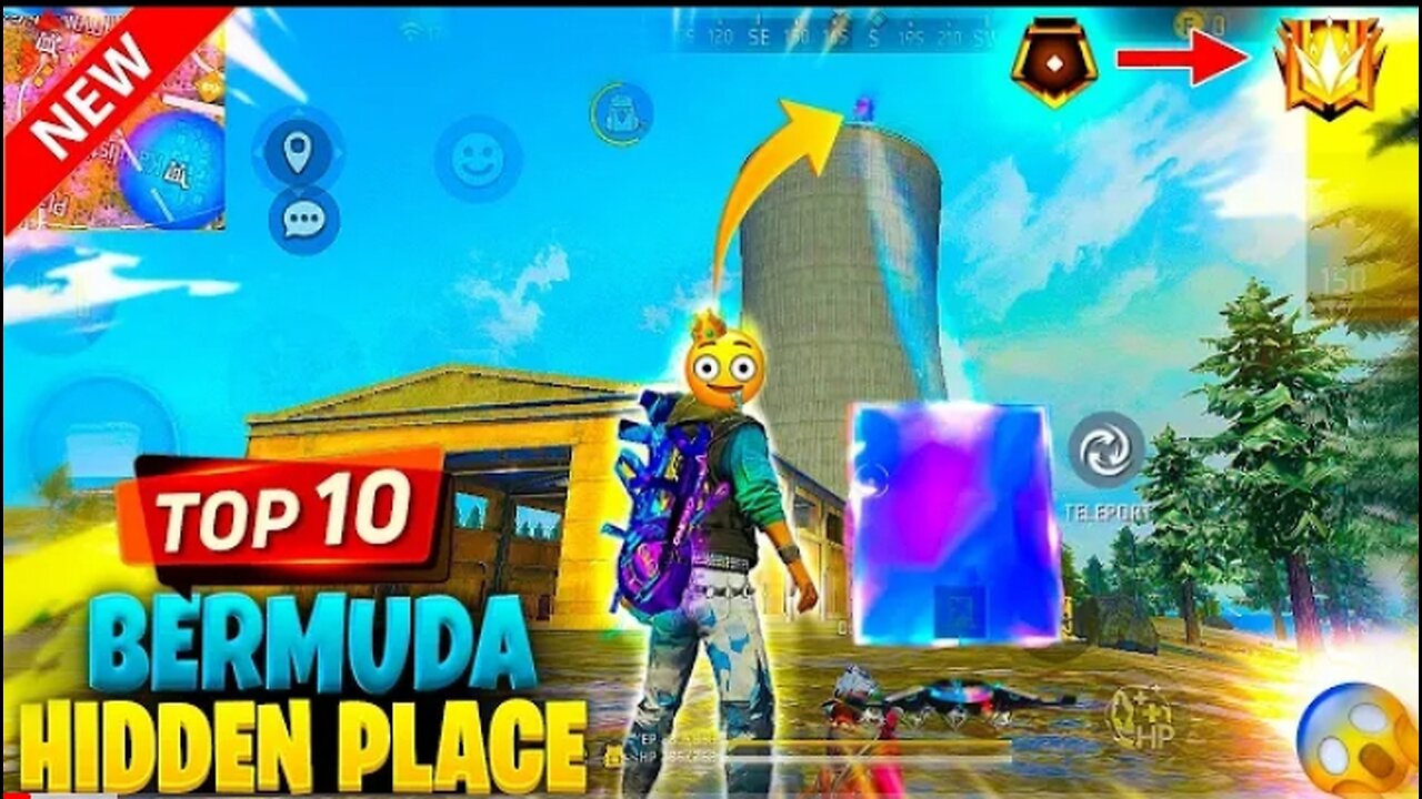 Top 10 Hidden Places in Bermuda | BR Rank Push Trick | Garena Free Fire | Free Fire India