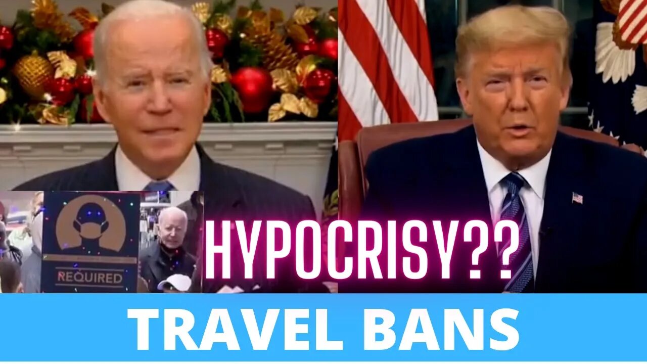 Joe Biden Announced Travel Bans today. Trump was called Xenophobic and driven by hate for it