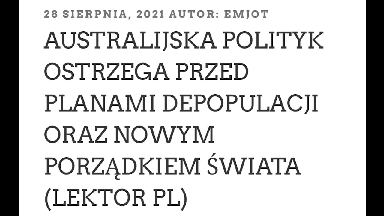 AUSTRALIJSKA POLITYK OSTRZEGAŁA O....