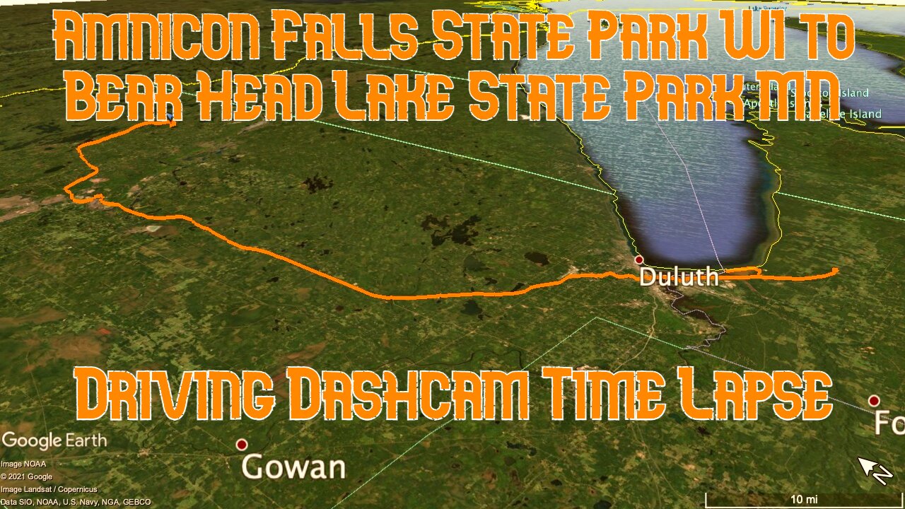 AMNICON FALLS STATE PARK WI TO BEAR HEAD LAKE STATE PARK MN / Driving Dashcam Time Lapse