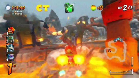 Meteor Gorge CTR Challenge Gameplay - Crash Team Racing Nitro-Fueled