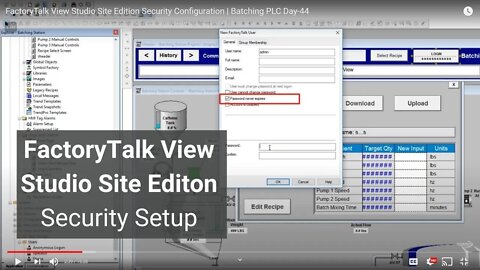 FactoryTalk View Studio Site Edition Security Configuration | Batching PLC Day-44