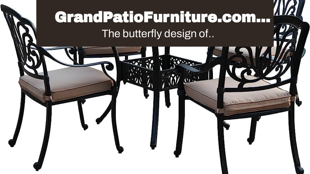 GrandPatioFurniture.com Outdoor Cast Aluminium CBM-Patio 5 Piece Butterfly Dining Set SH213-SH0...