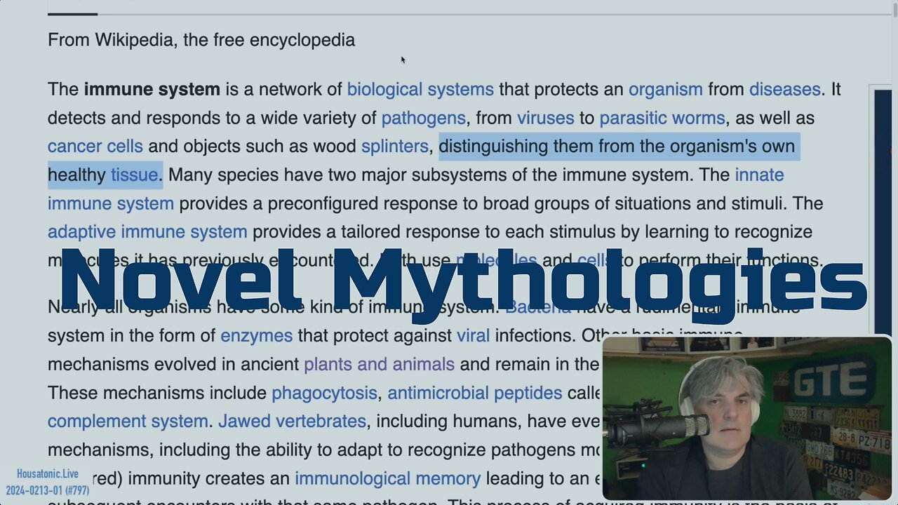 Novel mythologies (Ep 797 v2, Feb 13 2024) - Viruses; Immune system