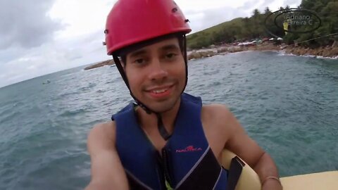 Descendo de Tirolesa Com a Turma Praia de Calhetas