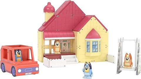 Tile Town Bluey Heeler Home & 4WD Vehicle Magnetic Tiles Construction Building Playset