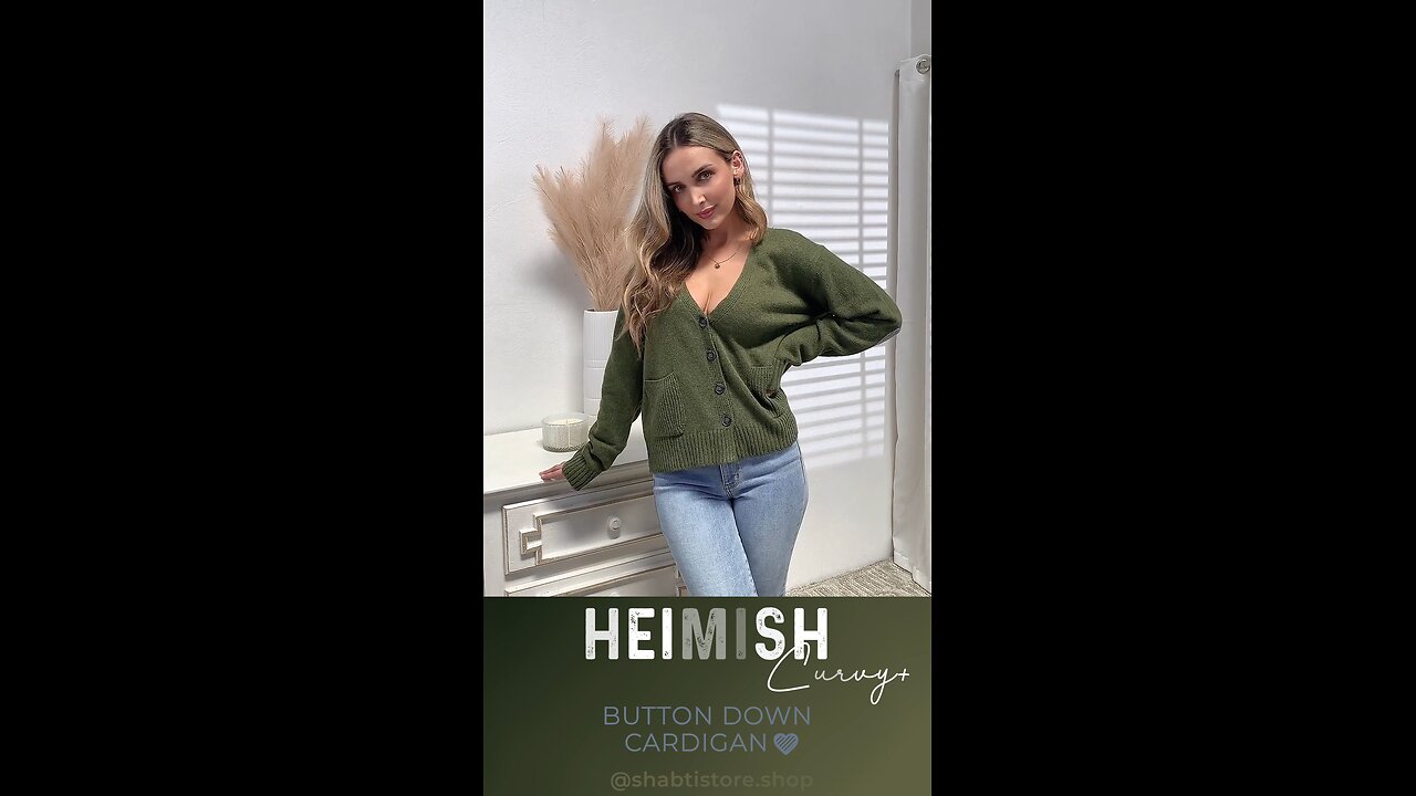 Heimish Curvy+ Long Sleeve V Neck Button Down Cardigan💚