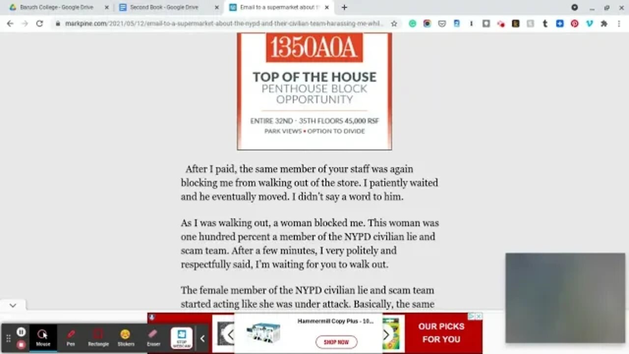 Opinion: Email to a supermarket about the NYPD and their civilian team harassing me while I shop.