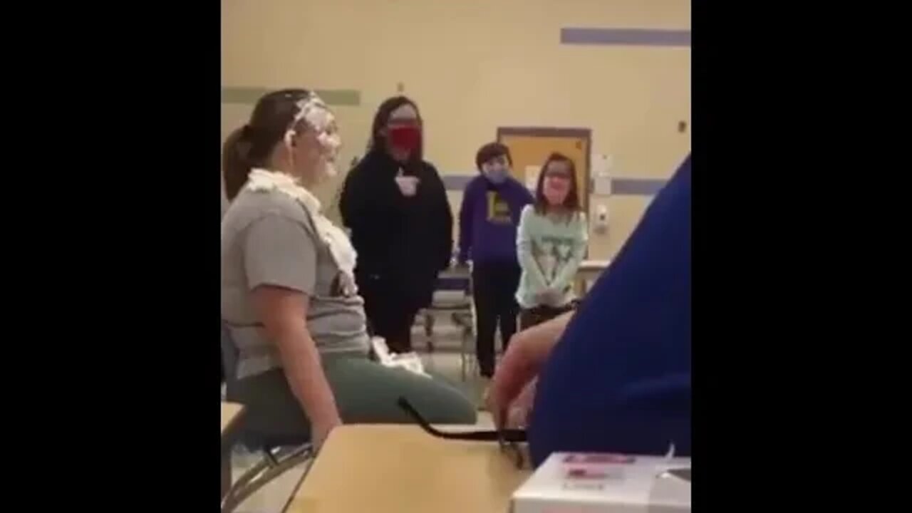 Teacher Gets Pied Followed By Slap From Kids