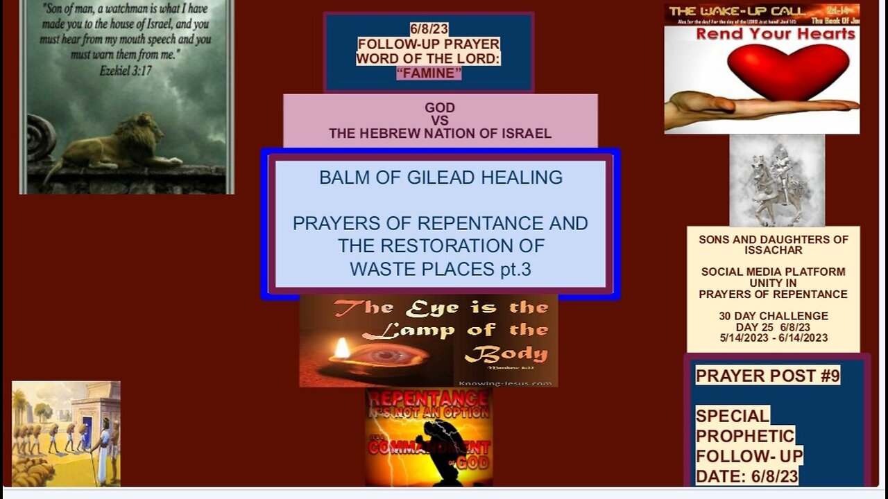 SONS AND DAUGHTERS OF ISSACHAR CALL FOR NATIONAL REPENTANCE, #9, SPECIAL PROPHETIC PRAYER