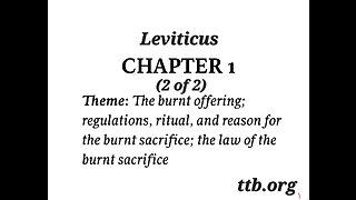 Leviticus Chapter 1 (Bible Study) (2 of 2)