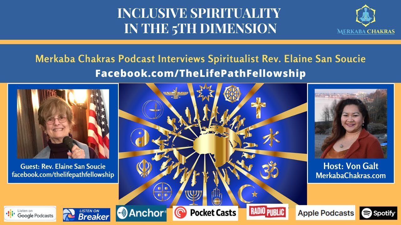 Inclusive Spirituality & 5D 6th Senses - Rev. Elaine San Soucie: Merkaba Chakras Podcast #9