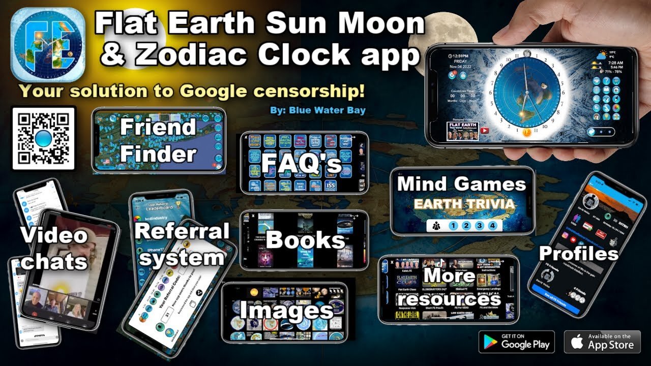 New Features! Flat Earth Sun Moon & Zodiac Clock App by DITRH ✅