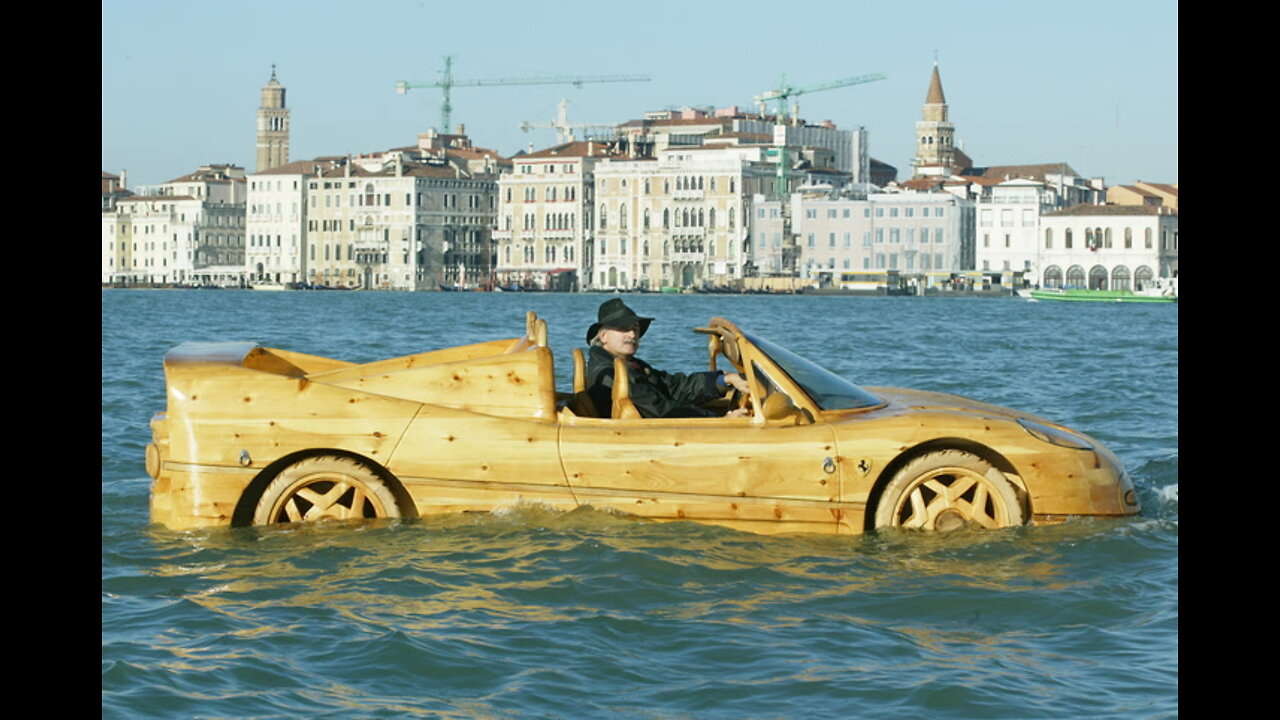 Homemade Wooden Ferrari Makes Waves In Venice