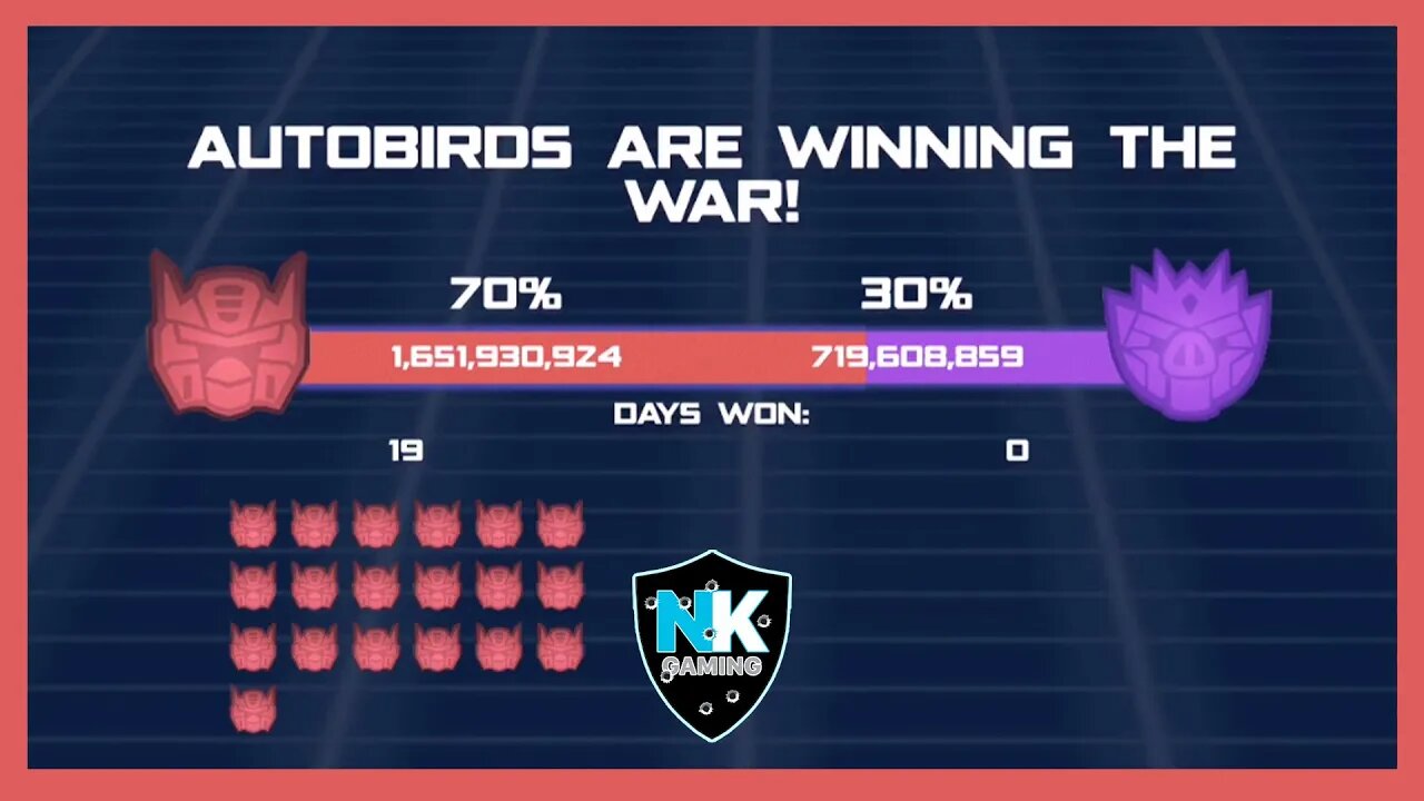 Angry Birds Transformers 2.0 - War Pass Day 19 Results + Superion & General Shockwave In Action