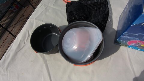 Camping Cookware Set Portable Camp Stove with Lightweight Pots and Pans Set Non-Stick Backpacki...