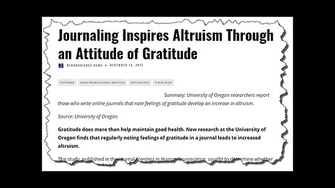 Gratitude Journaling Cultivates Altruism