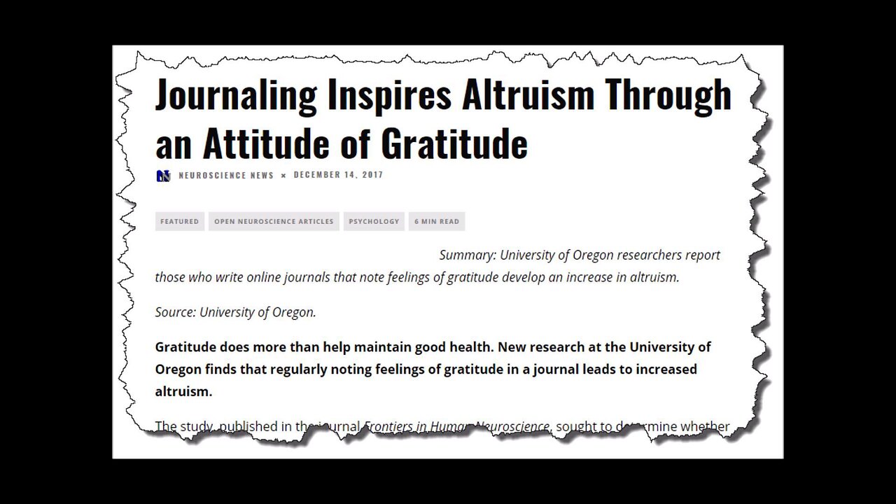 Gratitude Journaling Cultivates Altruism