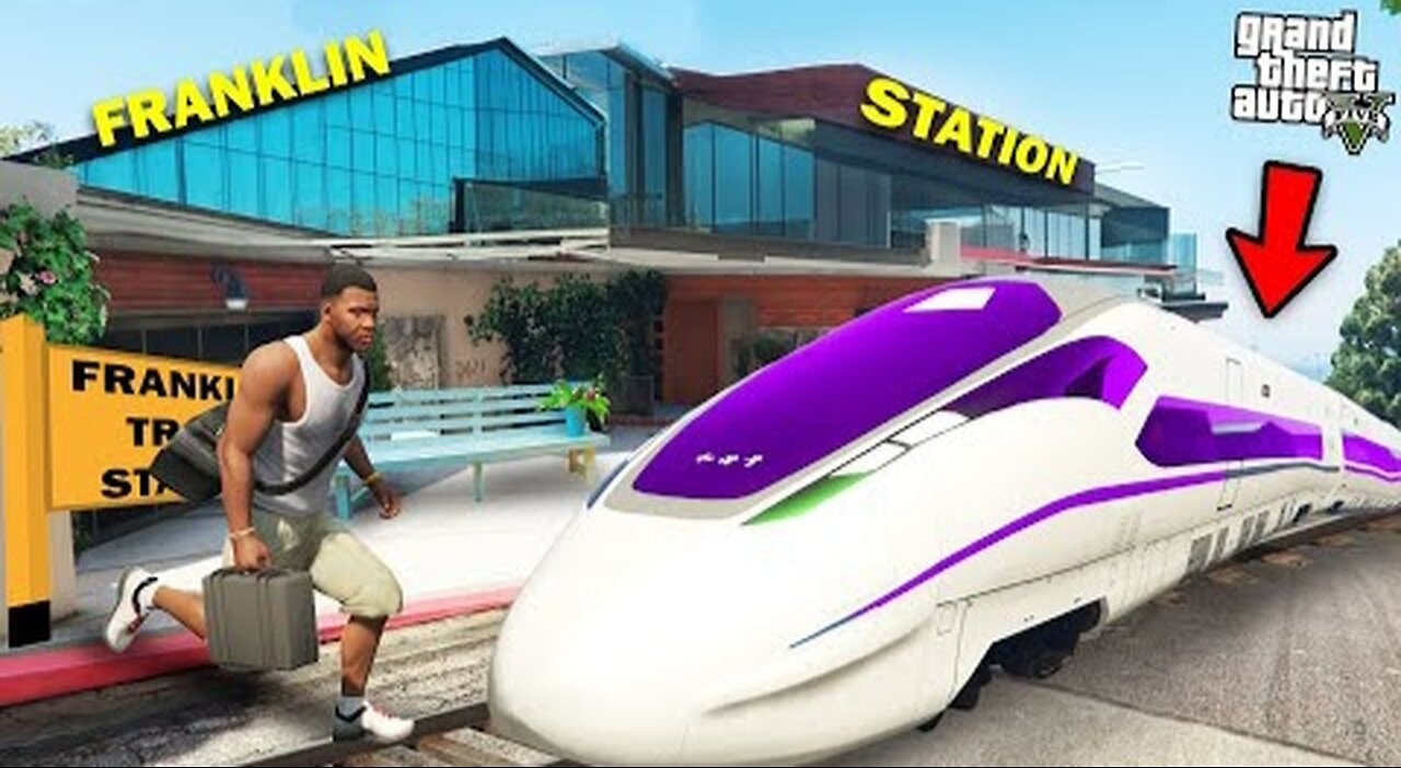 GTA 5 - Franklin Upgrades Bullet Train Station In Front Of Franklin's House