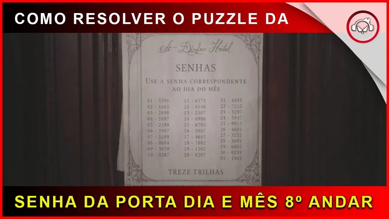 Fobia St Dinfna Hotel, Como resolver o puzzle da senha da porta dia e mês no 8º andar