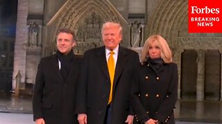 JUST IN: President-Elect Trump Greets President Macron At Notre Dame Reopening Ceremony In Paris