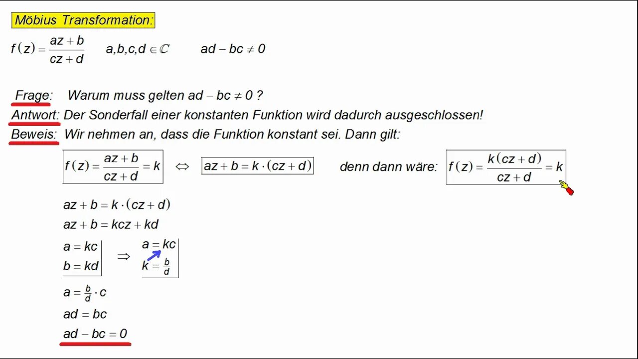 Möbiustransformation 1 ► Definition und Anmerkungen