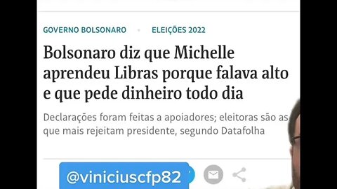 Bolsonaro faz piada com a Michelle e a Folha sugere em manchete que foi sério