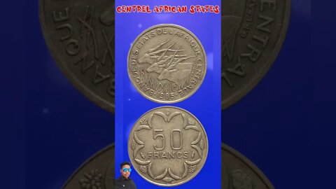 Central African States 50 Francs 1985.#shorts #education #coinnotesz