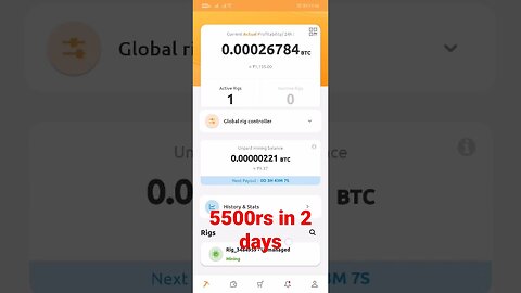 5500 rupees in just 2 days Ethereum Mining with proof.