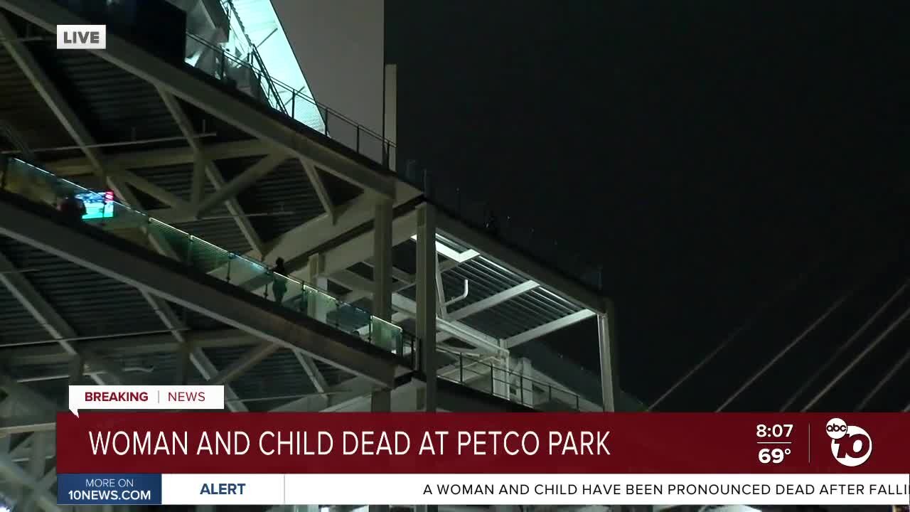 8p Woman and child falls from Petco Park