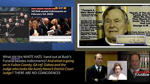 What did the WHITE HATS hand out at Bush’s Funeral besides indictments?