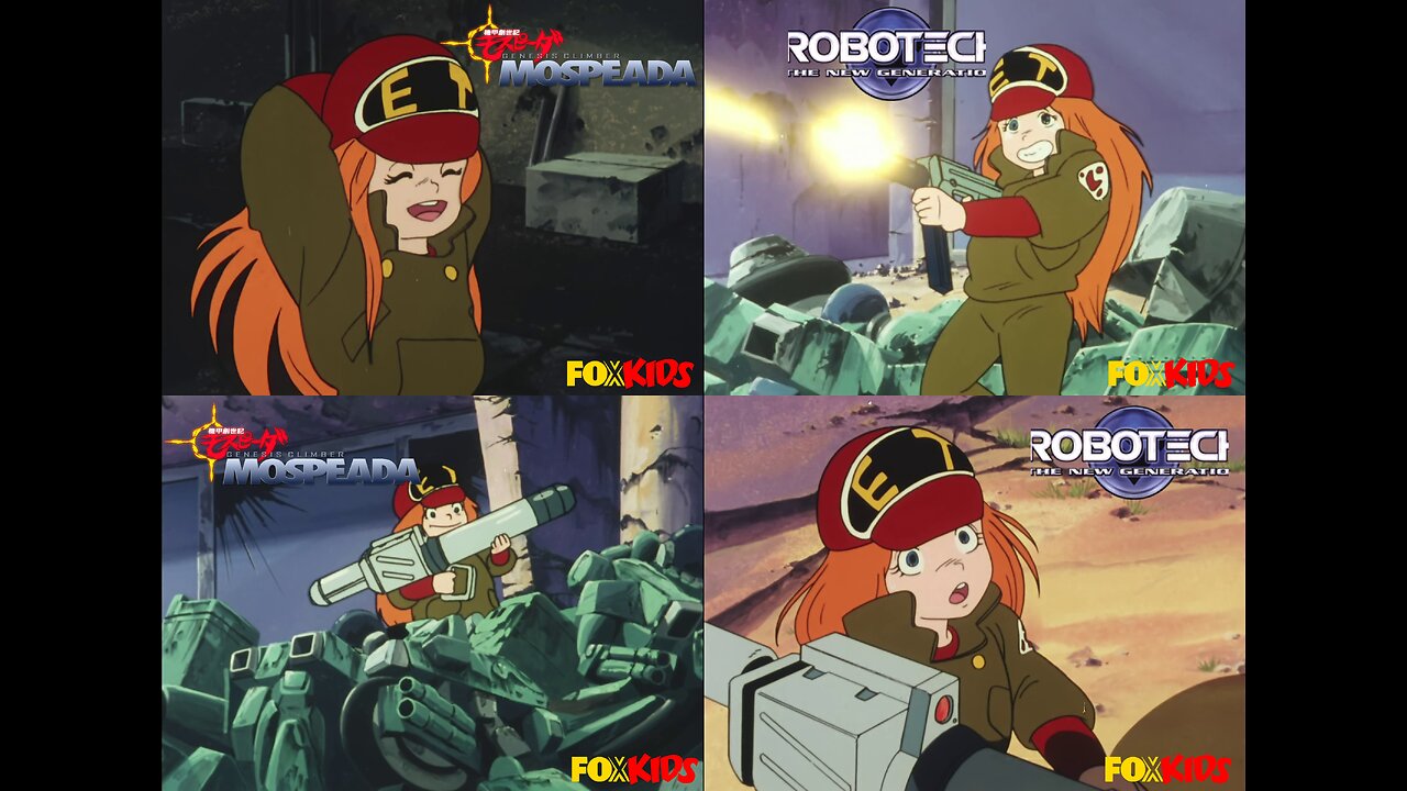 Robotech: The New Generation (English Dub adaptation of Genesis Climber Mospeada) Funny Moments - Pint Size Bratty Girl Goes Wild Unloading some Guns on some Mechs! [Bluray Quality]
