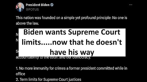 Biden Supreme Court reform after 50yrs liked it as is losing just change the rules to the game