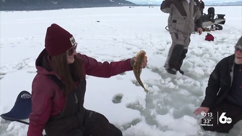 Ice fishing with first responders