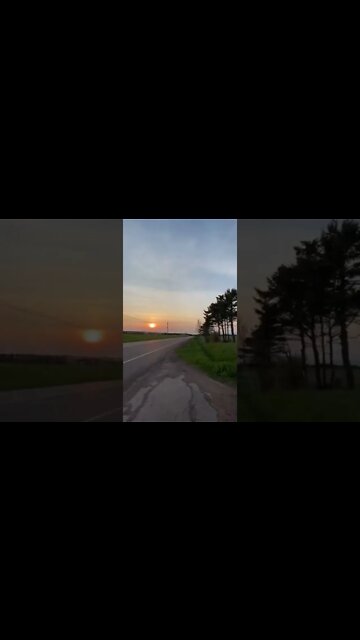 Driving away from the sunset