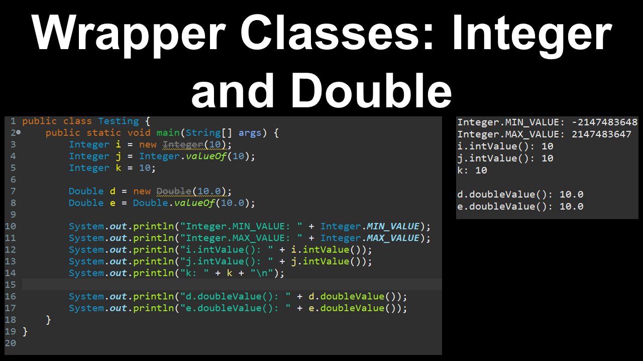 Wrapper Classes, Integer and Double - AP Computer Science A