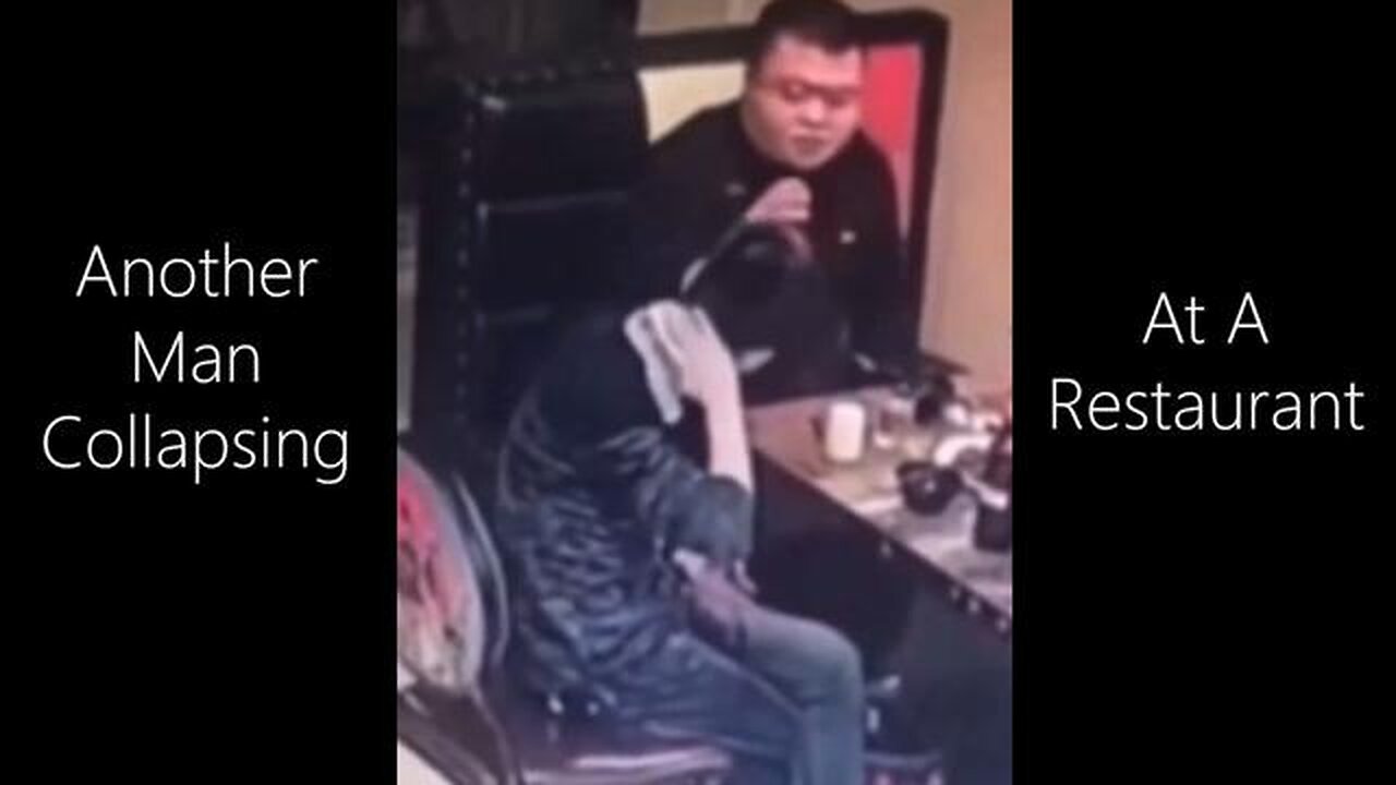 Another Man Collapsing Suddenly At A Restaurant, Caught On CCTV filmed on A Smartphone💉