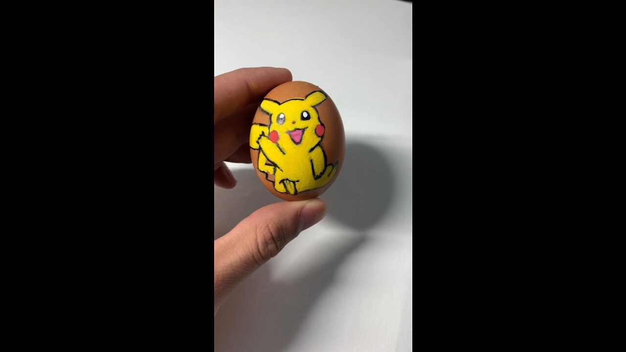 I Drew Pikachu on An Egg