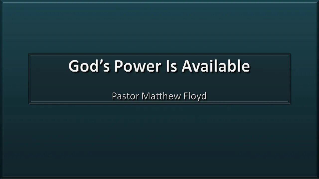 God"s Power Is Available - Acts 2:1-13