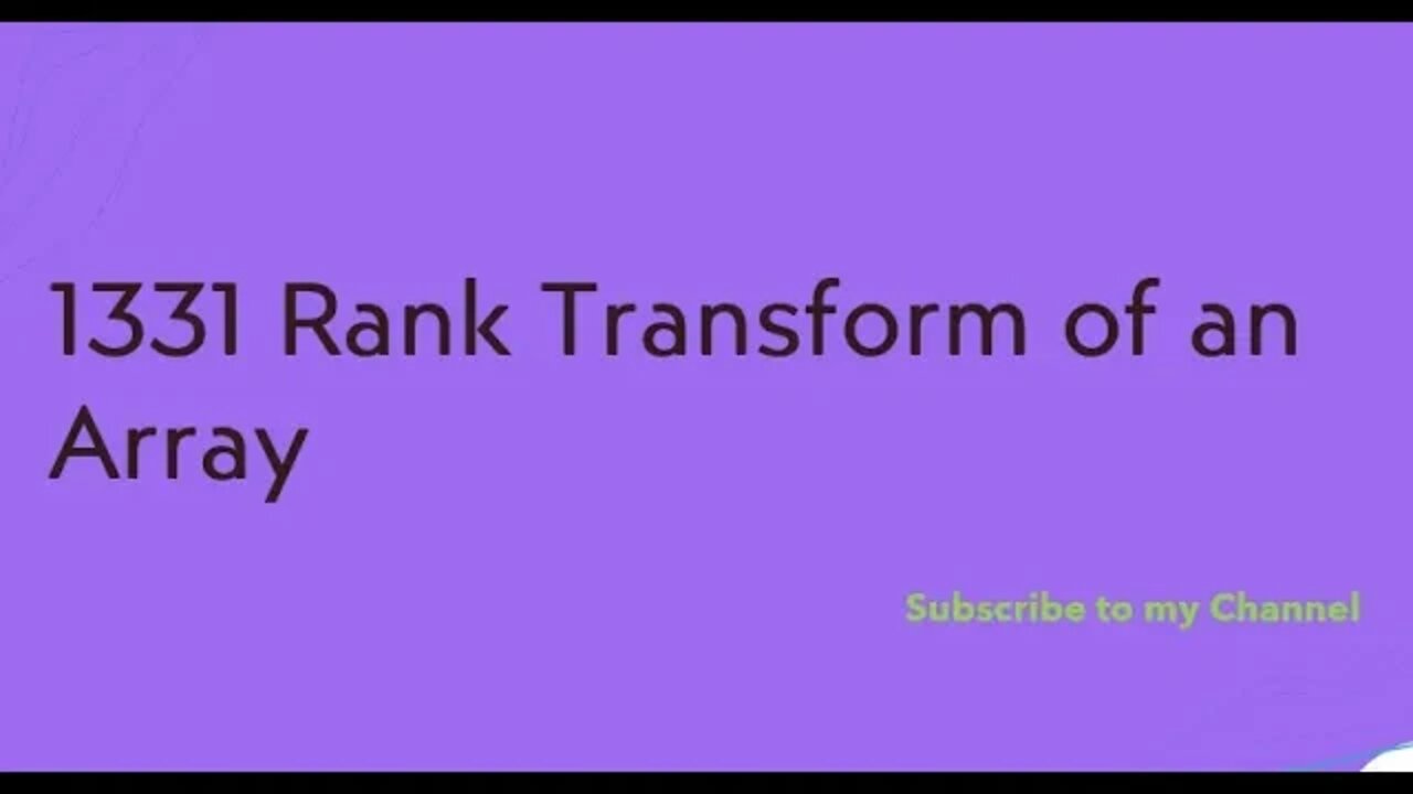 Leetcode solution: 1331 Rank Transform of an Array